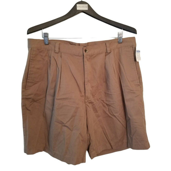 Nike Twill Pleated Brown Golf Men's Shorts 100% Cotton Size 38 in x 7 in - Picture 2 of 6
